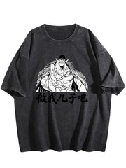 One Piece Whitebeard Printed Washed Short‑Sleeve T‑Shirt