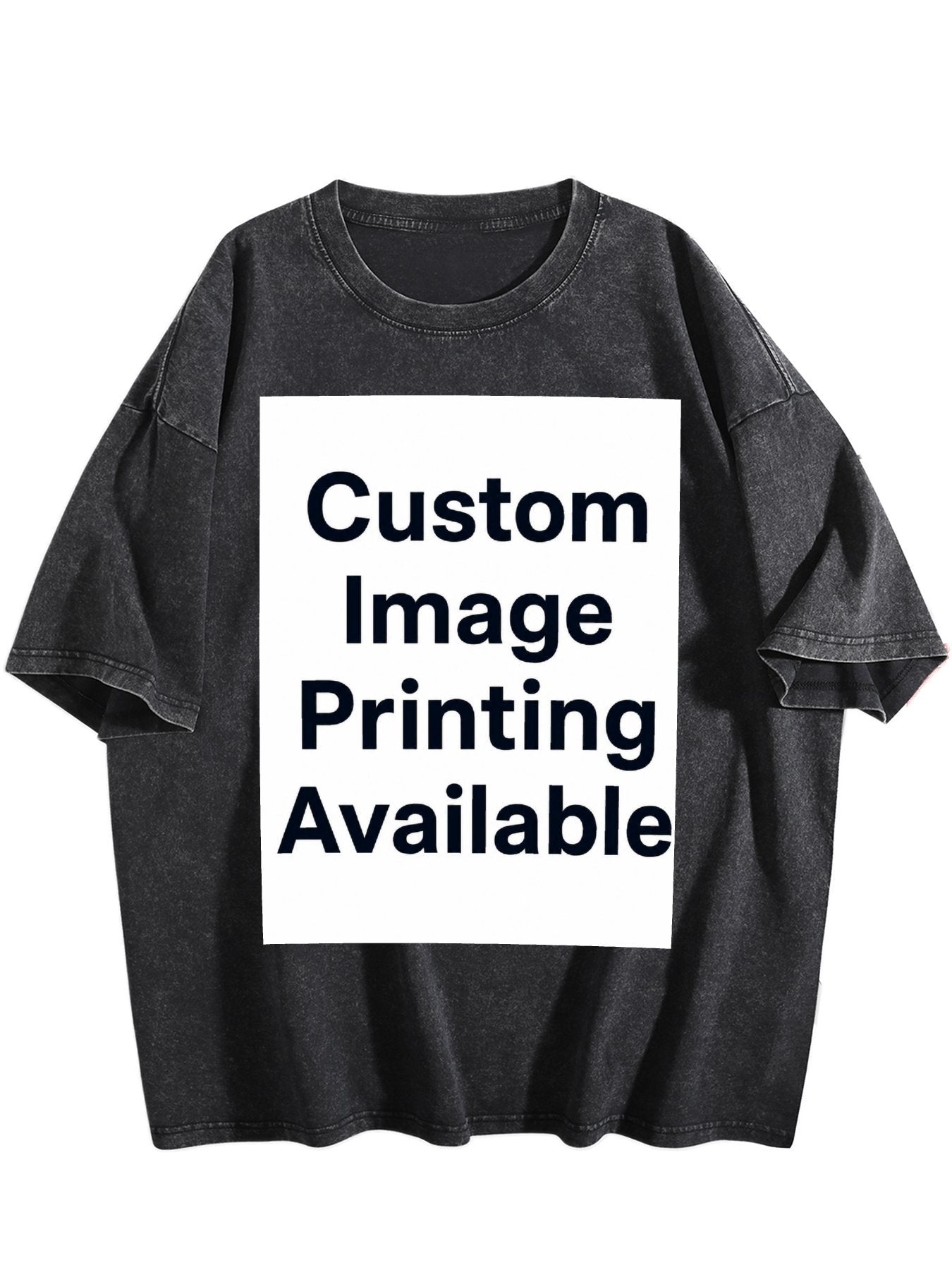 Custom Front Back Print Vintage Washed Oversized Unisex Short Sleeve Tee