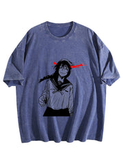 Jujutsu Kaisen Double‑Sided Print Vintage Washed Anime T‑Shirt