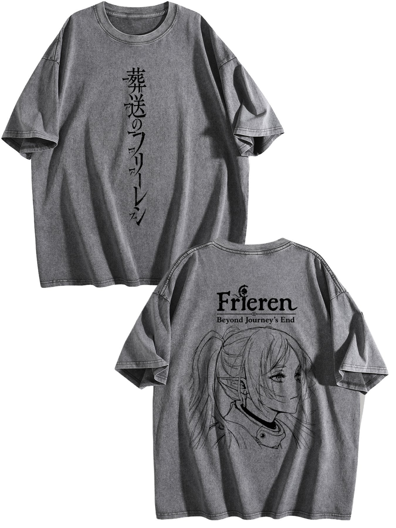 Frieren Beyond Journey's End Double‑Sided Vintage Washed Anime T‑Shirt