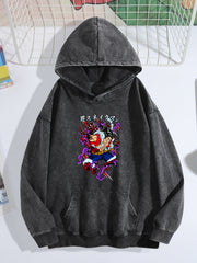 One Piece Luffy Gear 4 Surge Effect Vintage Wash Oversized Hoodie