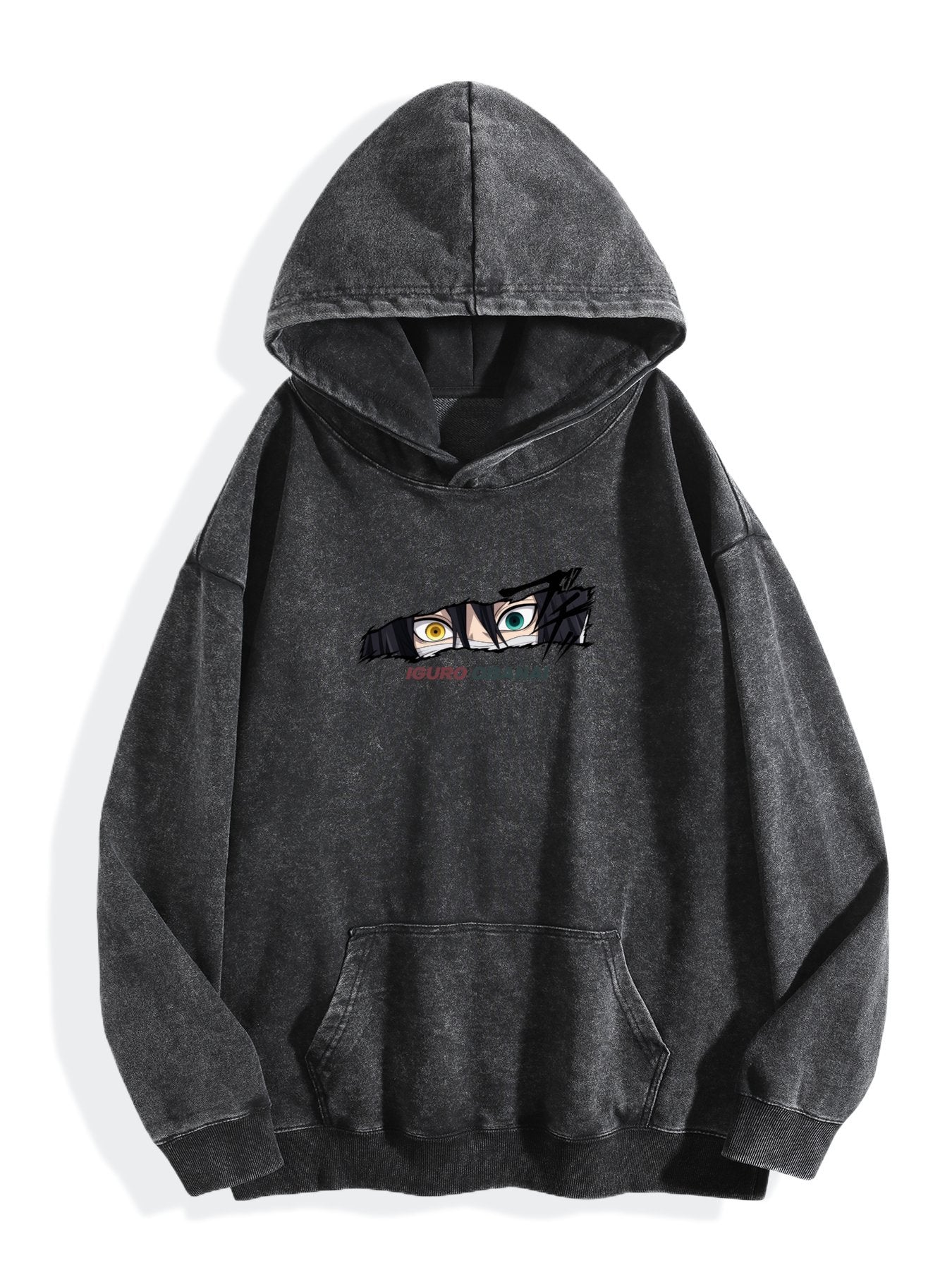 Demon Slayer Obanai Iguro Eye Vintage Wash Oversized Hoodie