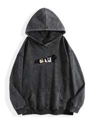 Demon Slayer Obanai Iguro Eye Vintage Wash Oversized Hoodie