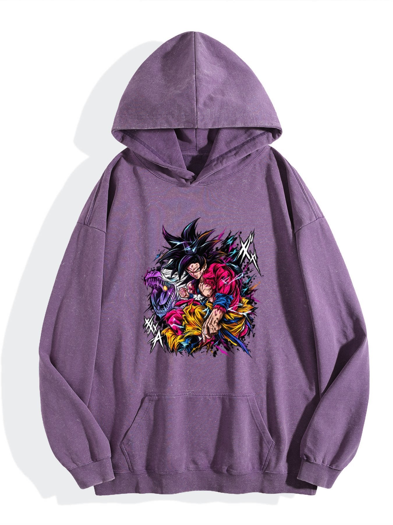 Dragon Ball Goku Color Burst Vintage Wash Oversized Hoodie