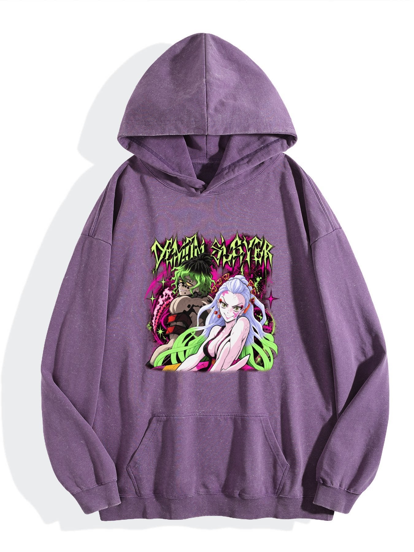 Demon Slayer Daki Gyutaro Vintage Wash Oversized Hoodie