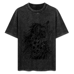 Demon Slayer Kokushibo Dark Sketch Oversized Washed Men Tee