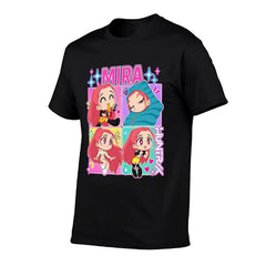 Kpop Demon Hunters Mira Chibi Four‑Panel Graphic Men Tee