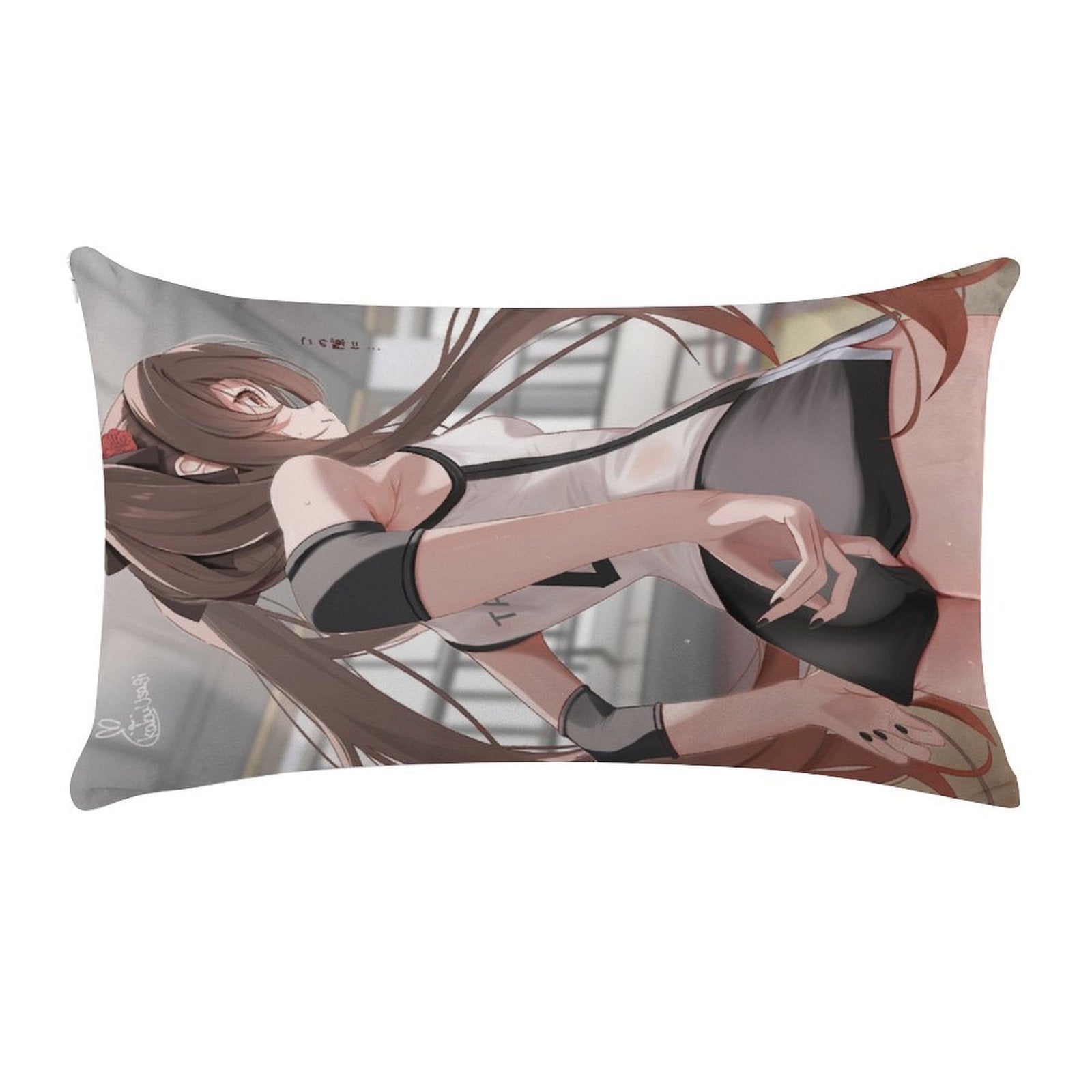 Genshin Impact Hu Tao Casual Outfit Rectangular Throw Pillow Case