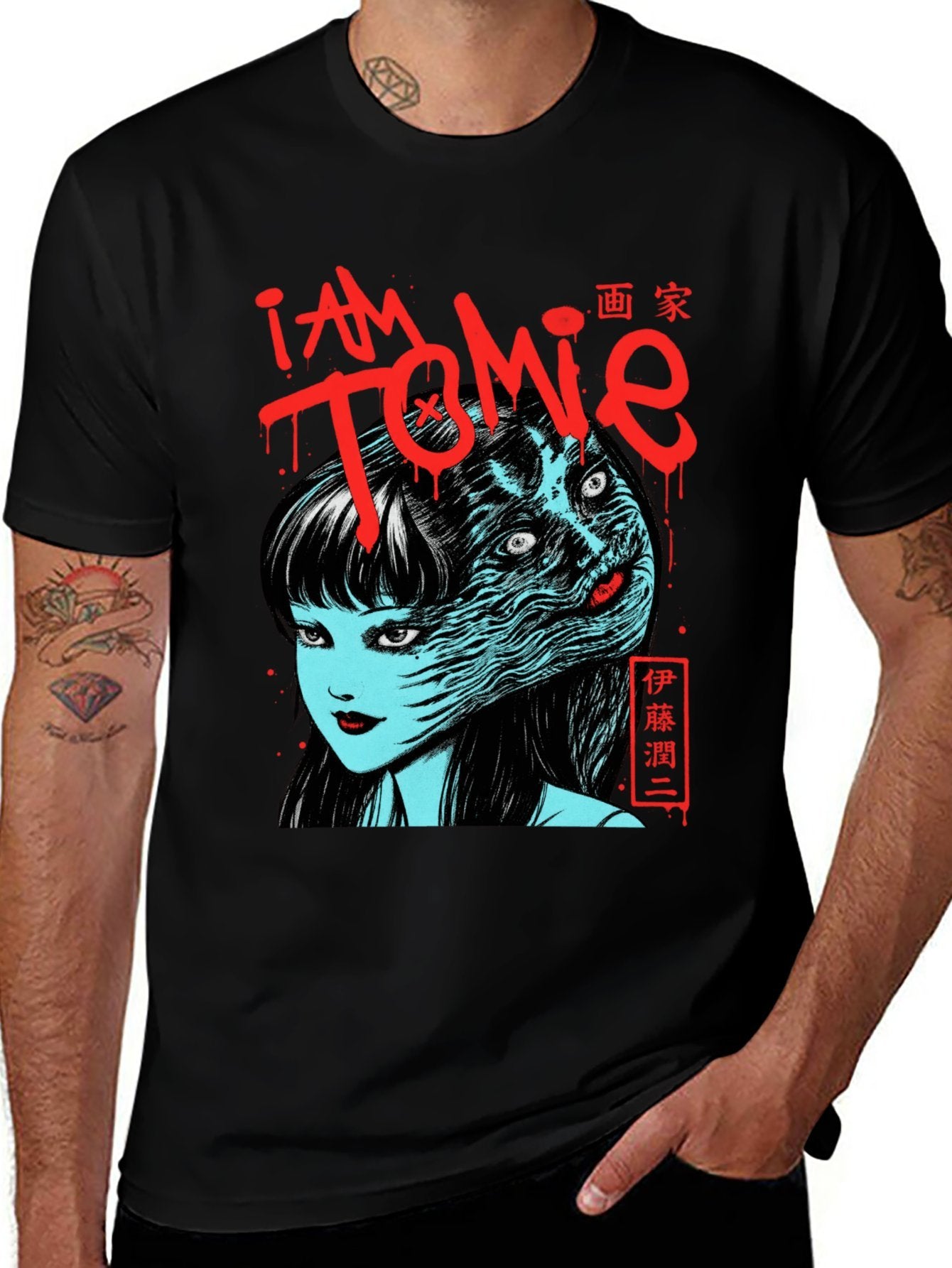 Junji Ito Tomie Horror Anime Short Sleeve T‑Shirt