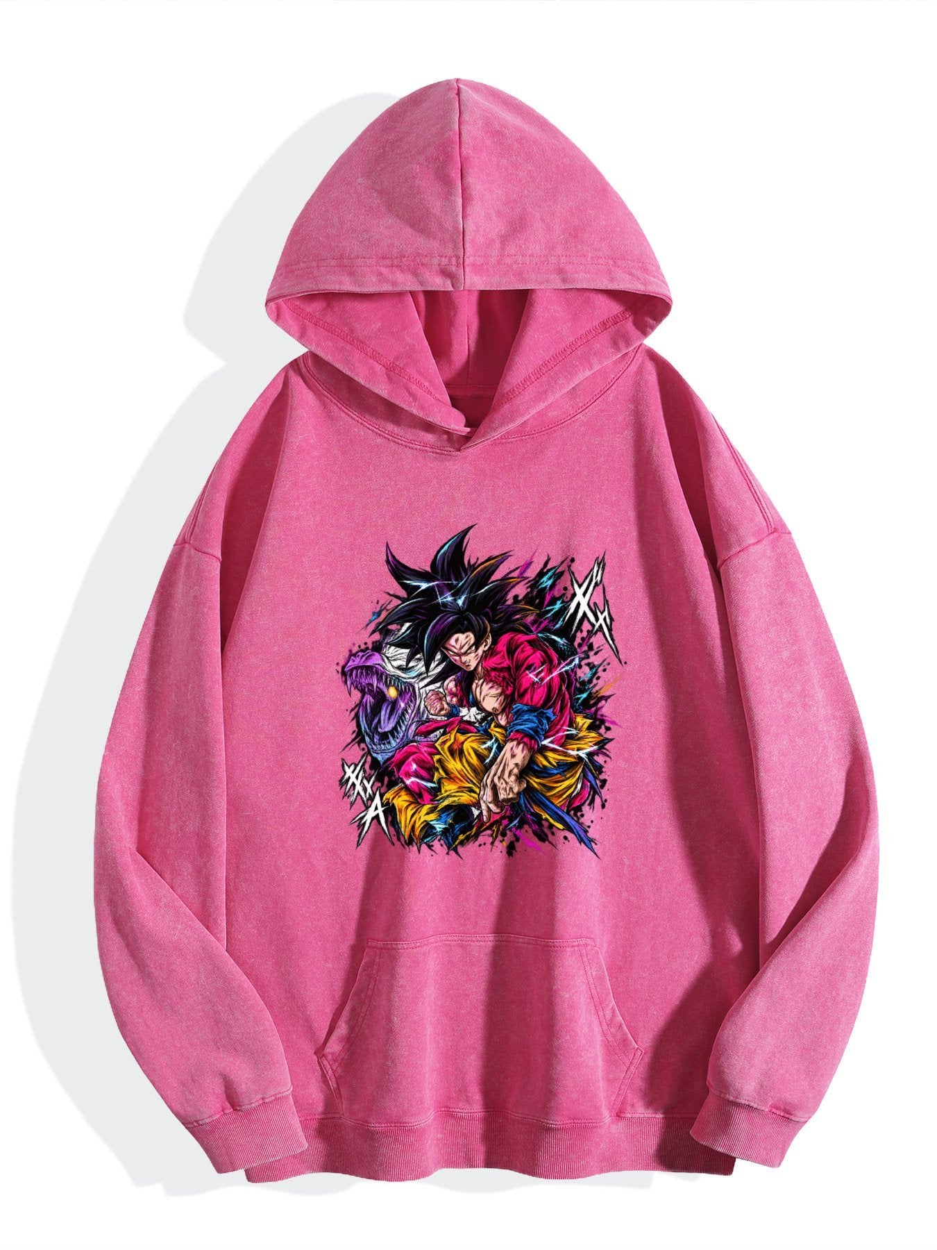 Dragon Ball Goku Color Burst Vintage Wash Oversized Hoodie