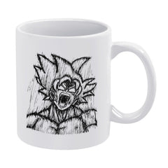 Dragon Ball Goku Rough Sketch Roaring Graphic Ceramic Coffee Mug
