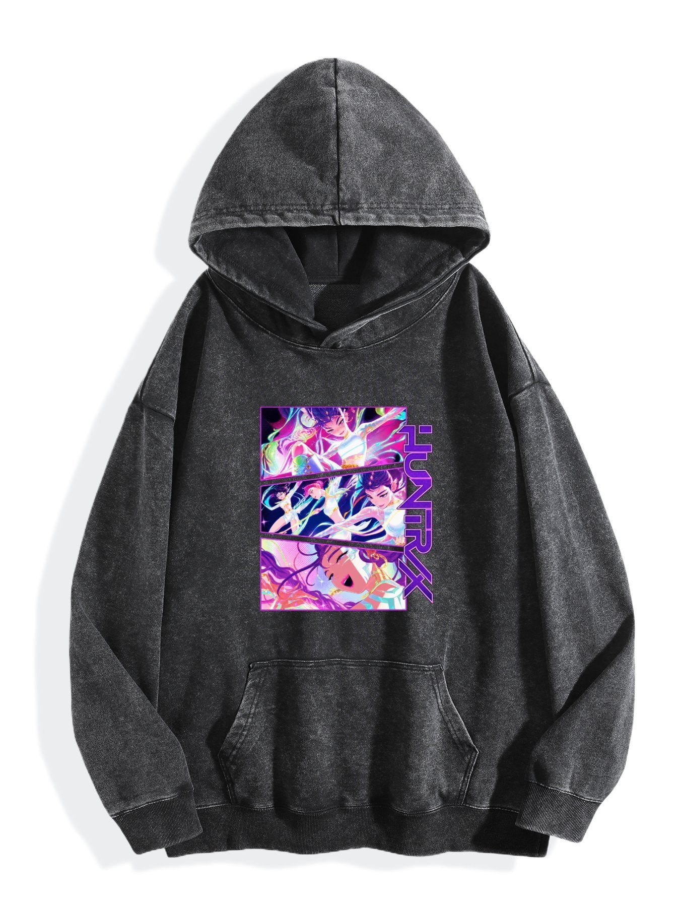 Pop Team Epic Color Psychedelic Square Vintage Wash Oversized Hoodie