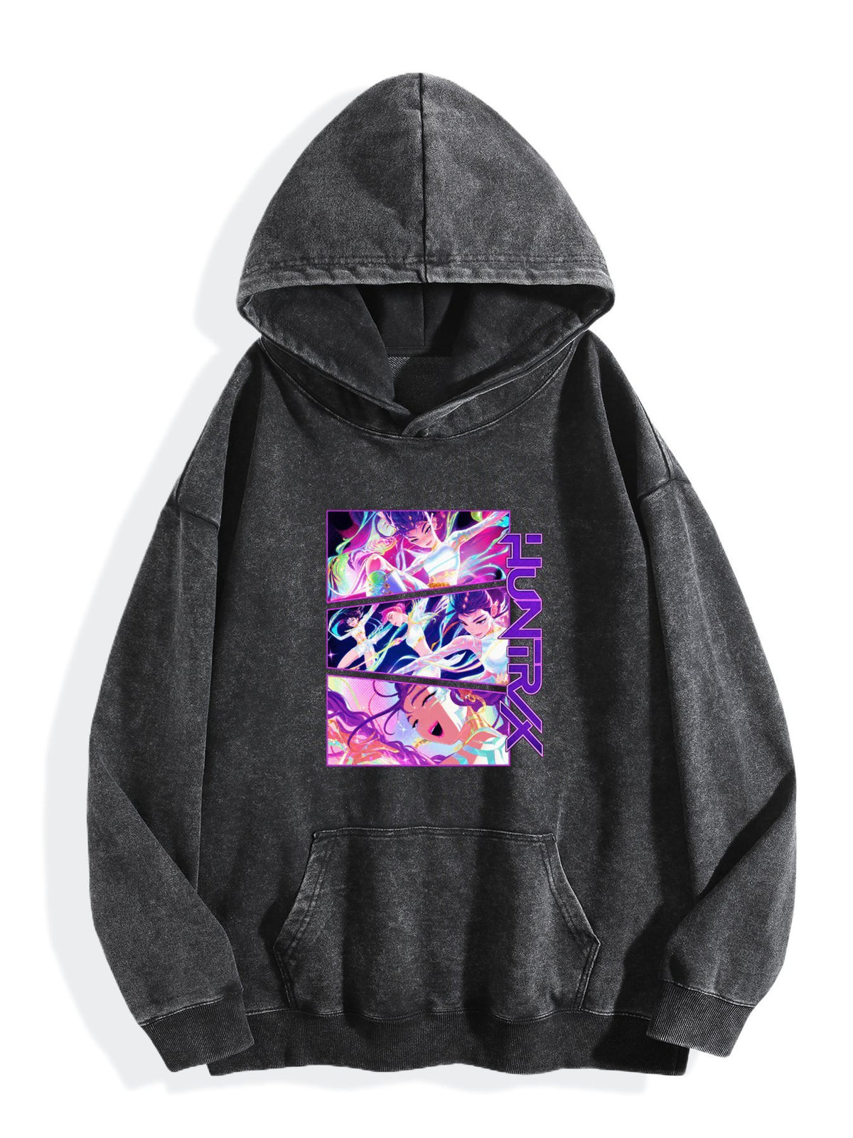Pop Team Epic Color Psychedelic Square Vintage Wash Oversized Hoodie