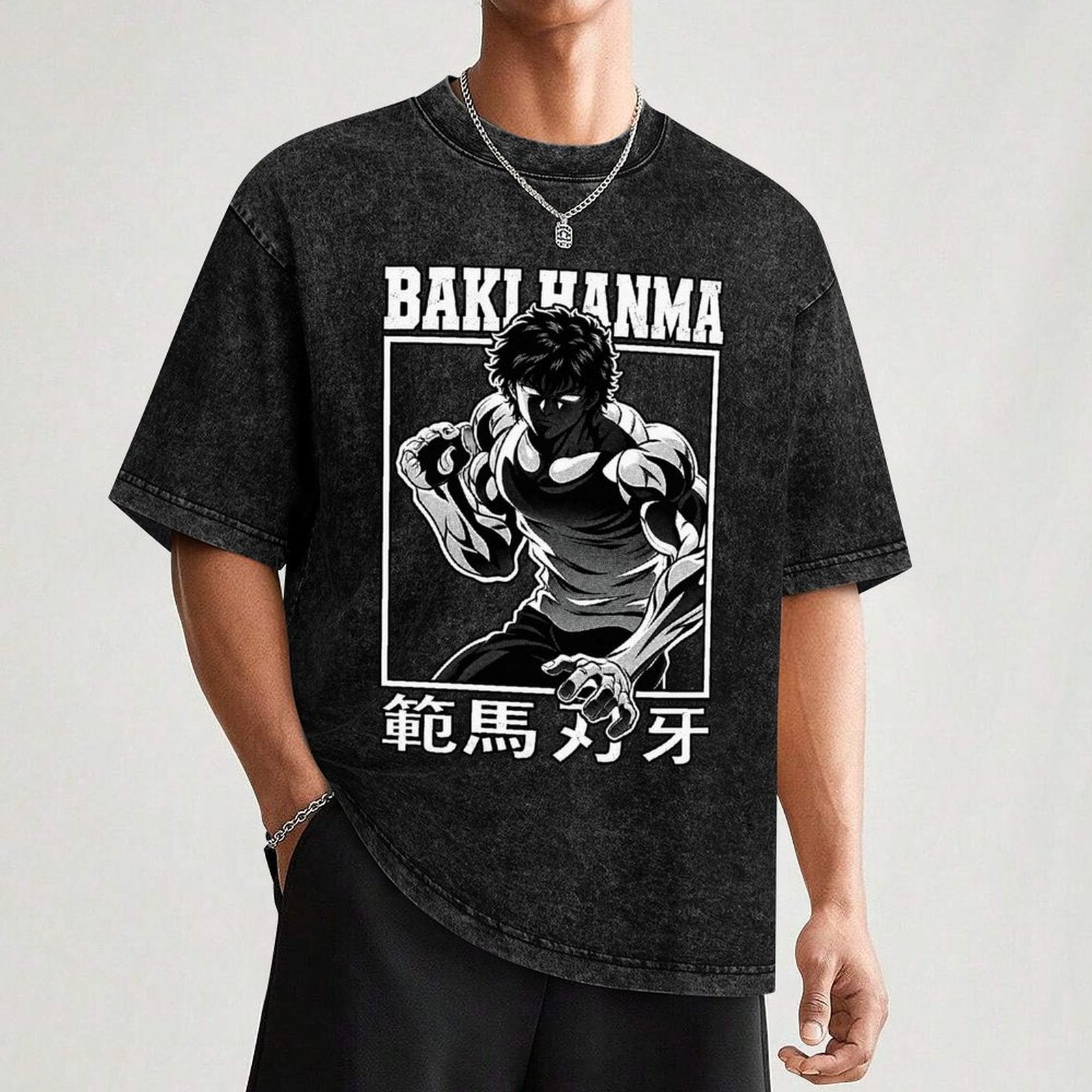 Baki Hanma Vintage Washed Anime Graphic T‑Shirt