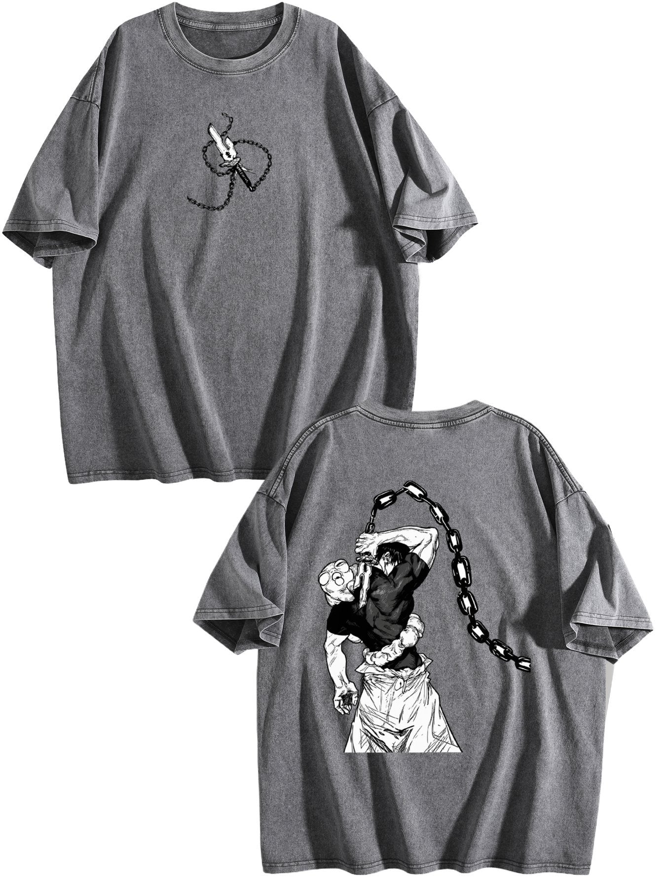 Jujutsu Kaisen Hanami Printed Vintage Washed Short‑Sleeve T‑Shirt