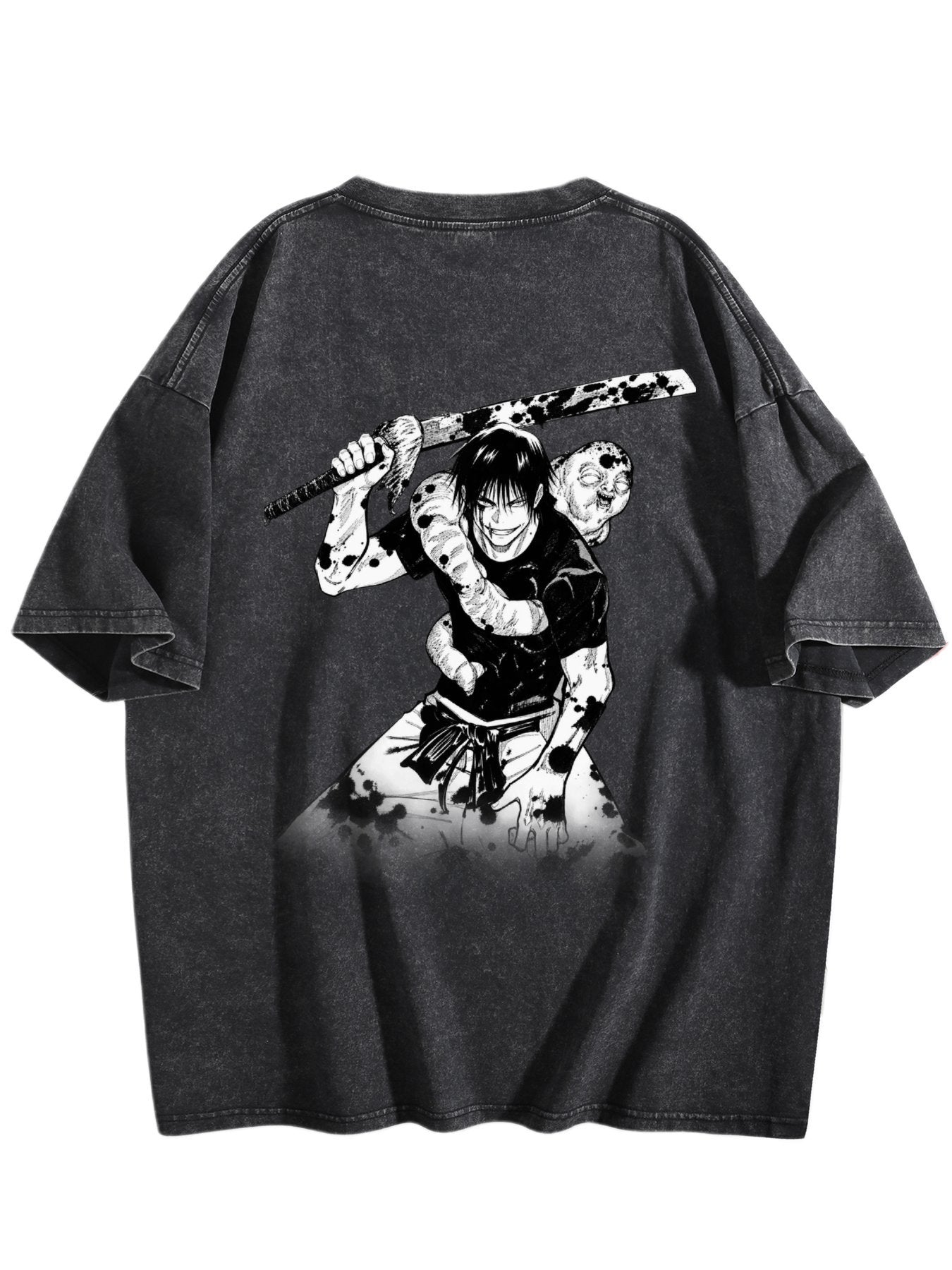 Jujutsu Kaisen Gojo Satoru Printed Vintage Washed Short‑Sleeve T‑Shirt
