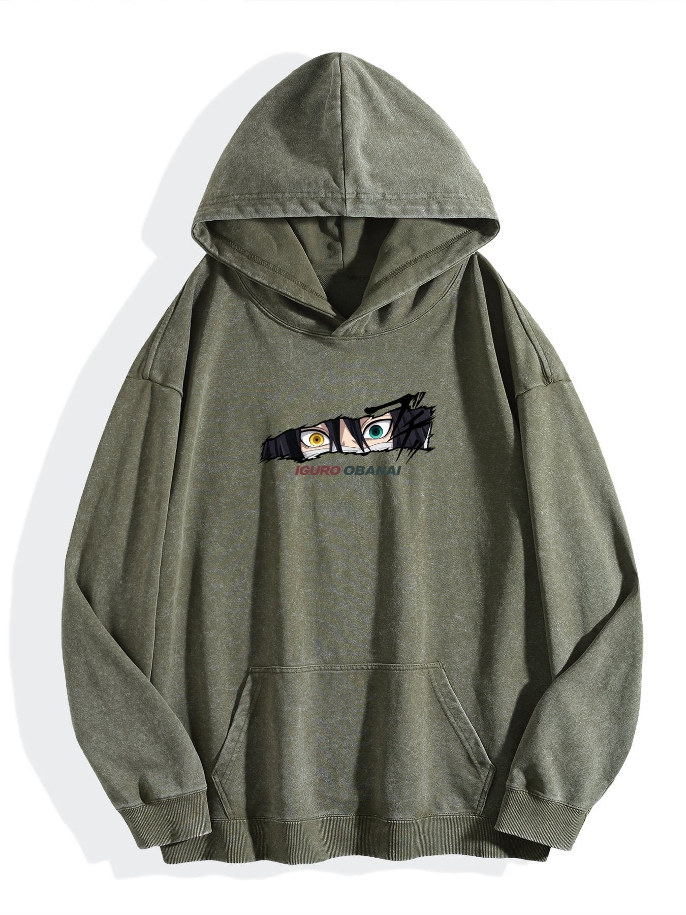 Demon Slayer Obanai Iguro Eye Vintage Wash Oversized Hoodie
