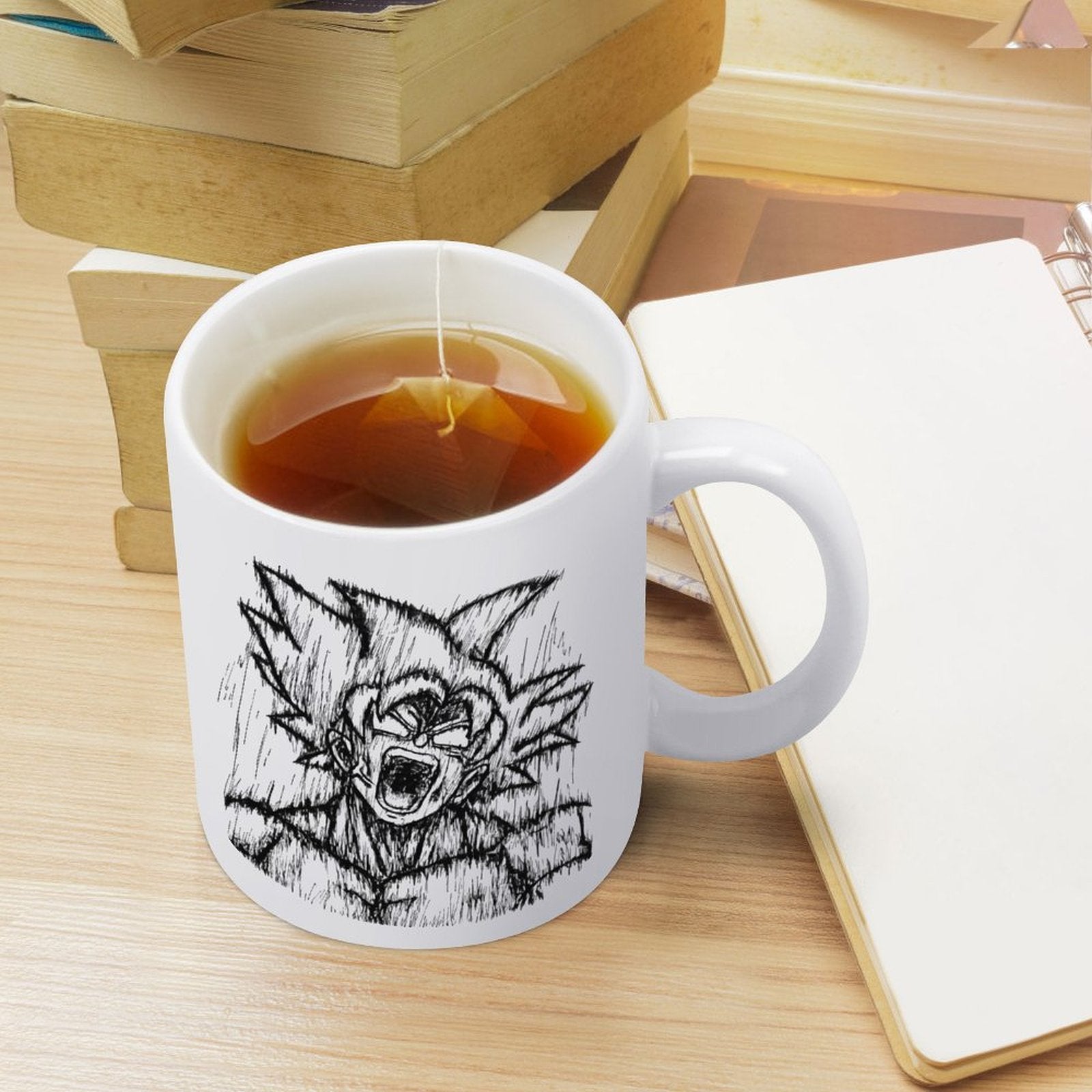 Dragon Ball Goku Rough Sketch Roaring Graphic Ceramic Coffee Mug