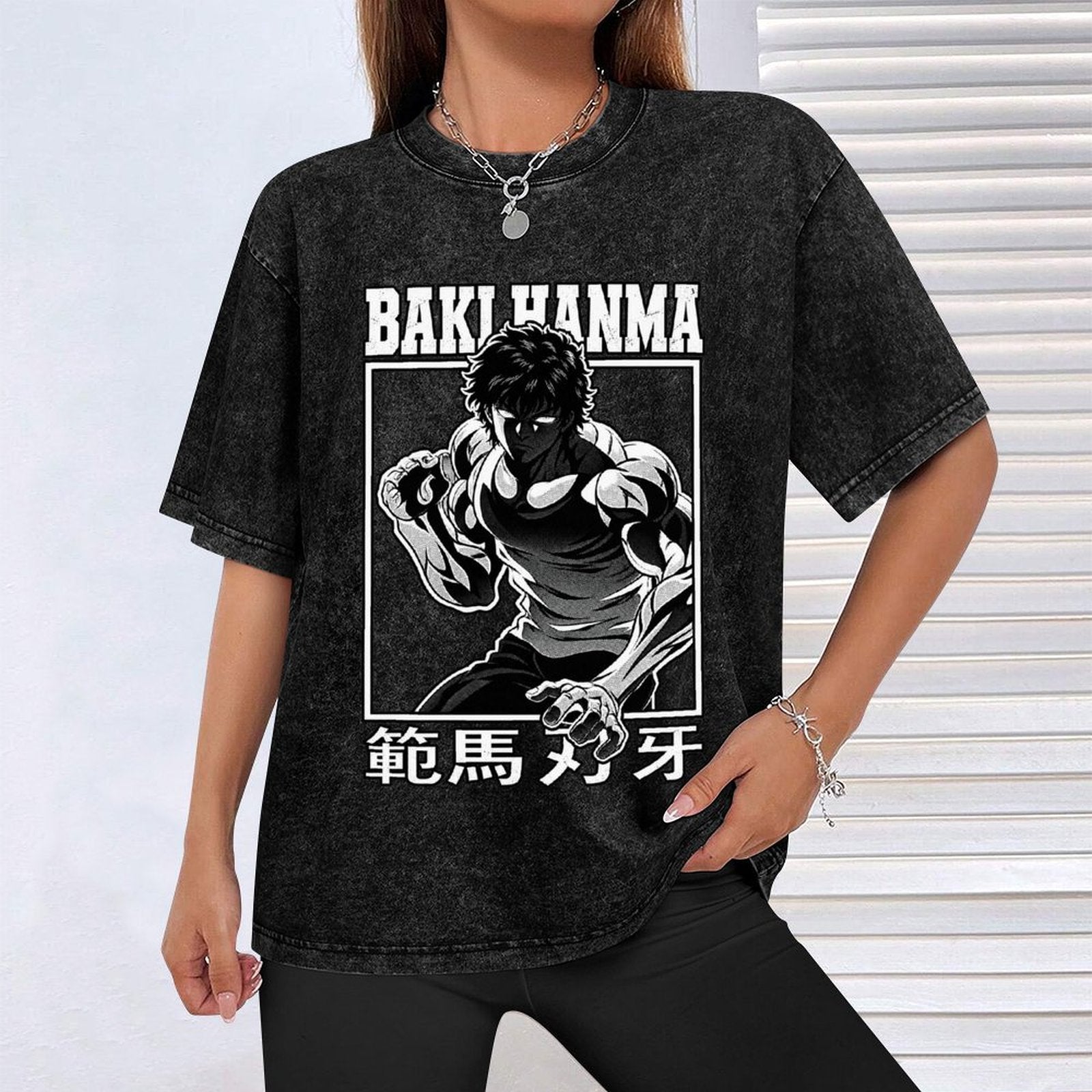 Baki Hanma Vintage Washed Anime Graphic T‑Shirt