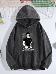 Jujutsu Kaisen Fushiguro Framed Monochrome Vintage Wash Oversized Hoodie