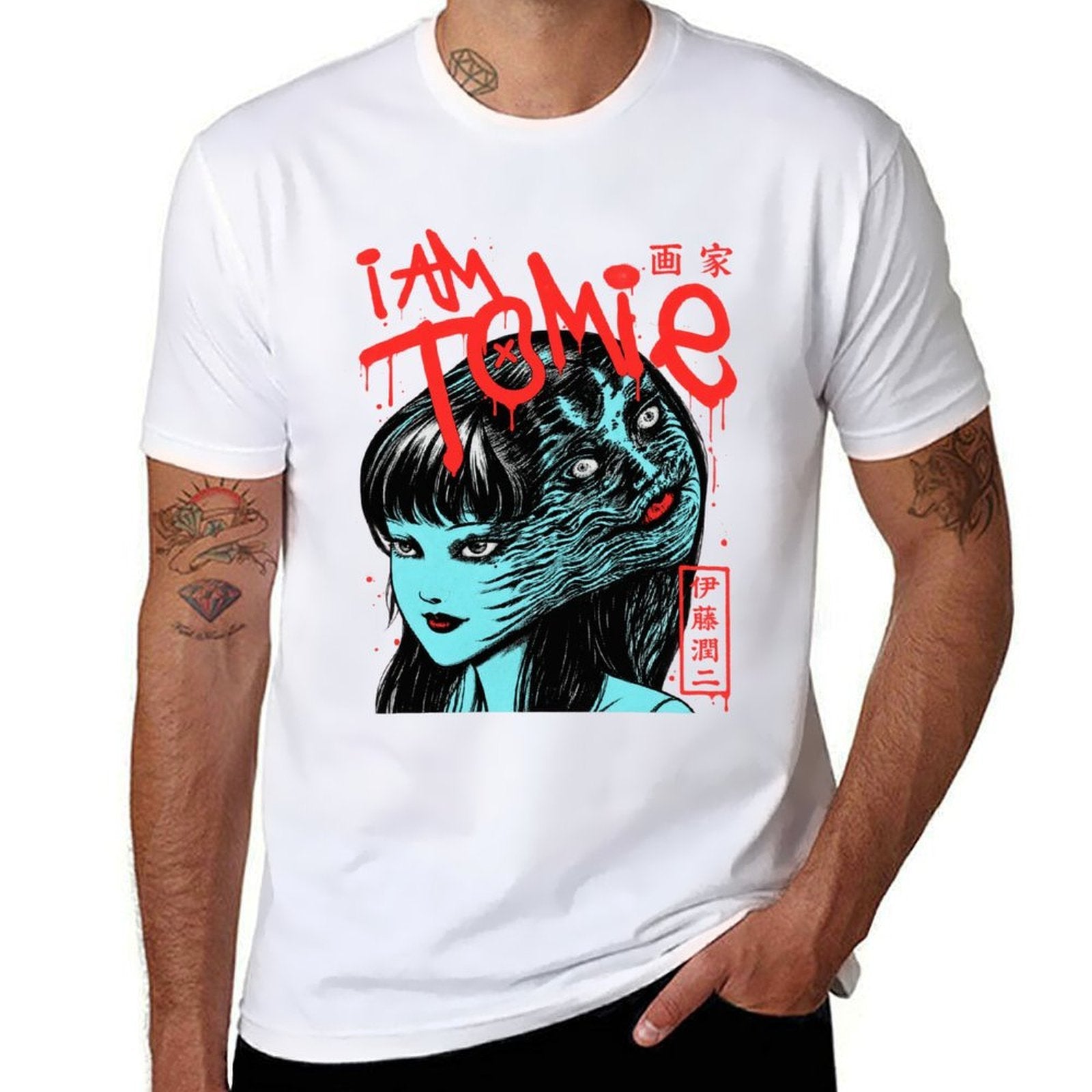 Junji Ito Tomie Horror Anime Short Sleeve T‑Shirt