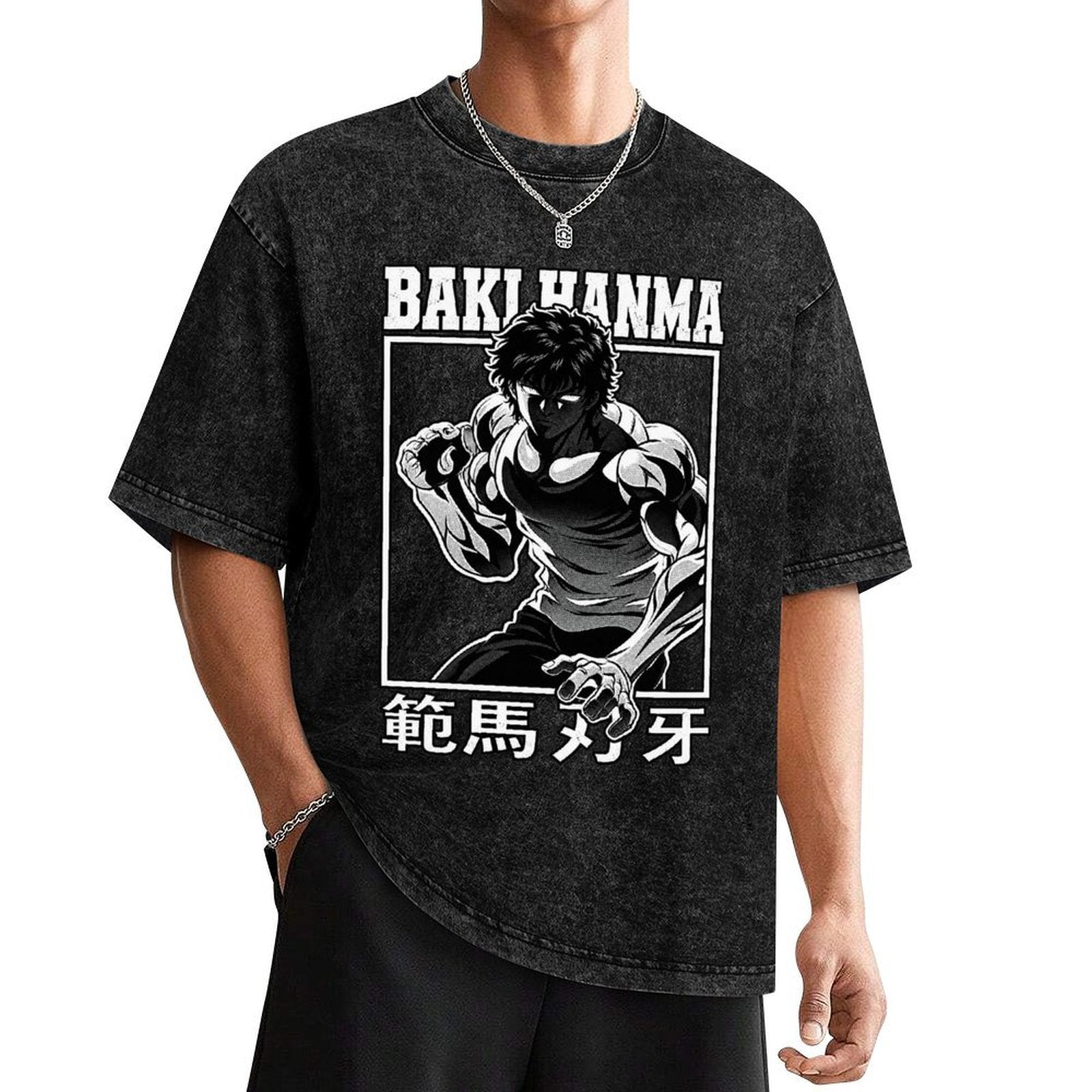 Baki Hanma Vintage Washed Anime Graphic T‑Shirt