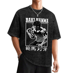 Baki Hanma Vintage Washed Anime Graphic T‑Shirt