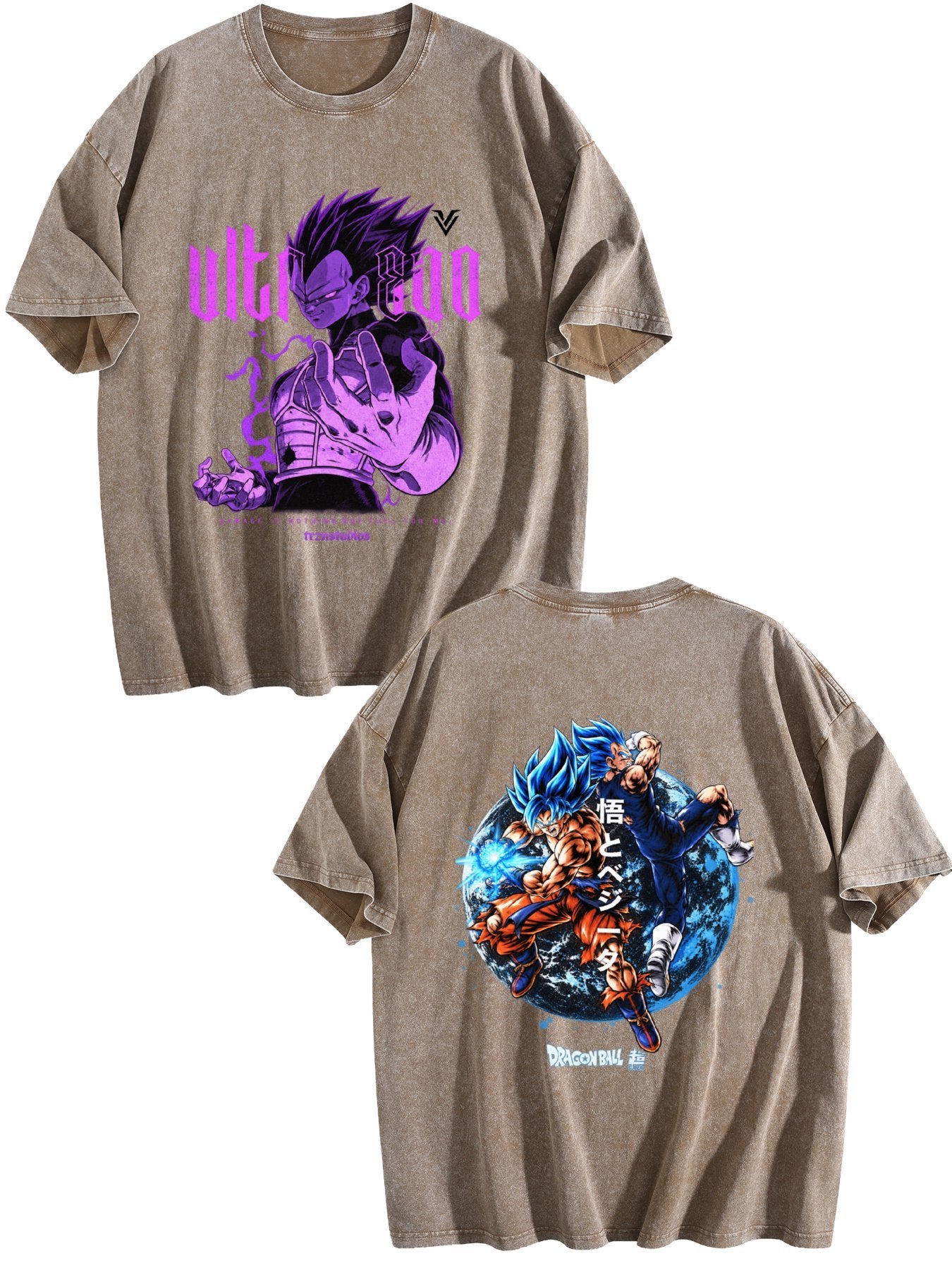 Dragon Ball Super Printed Vintage Washed Short‑Sleeve T‑Shirt
