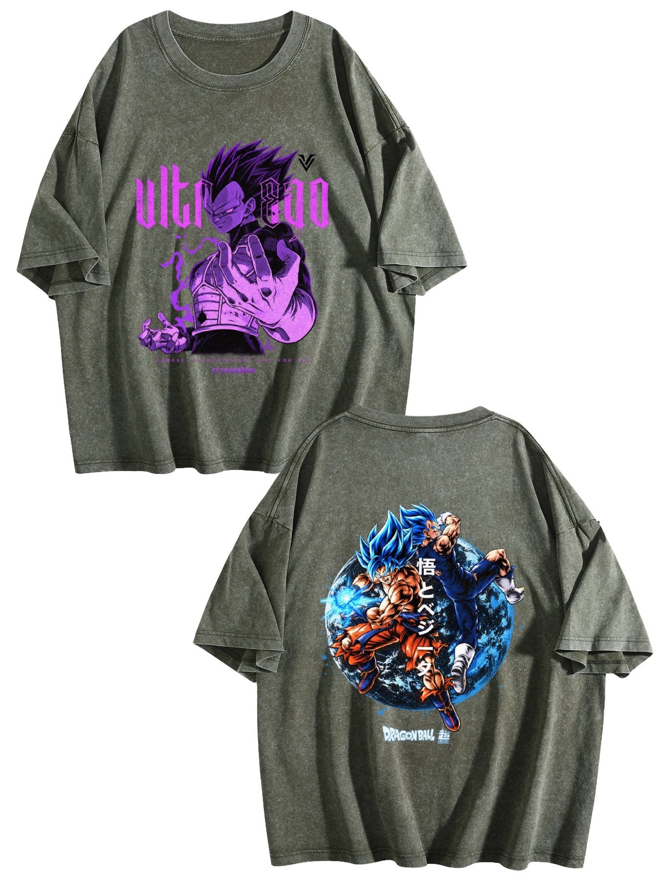 Dragon Ball Super Printed Vintage Washed Short‑Sleeve T‑Shirt