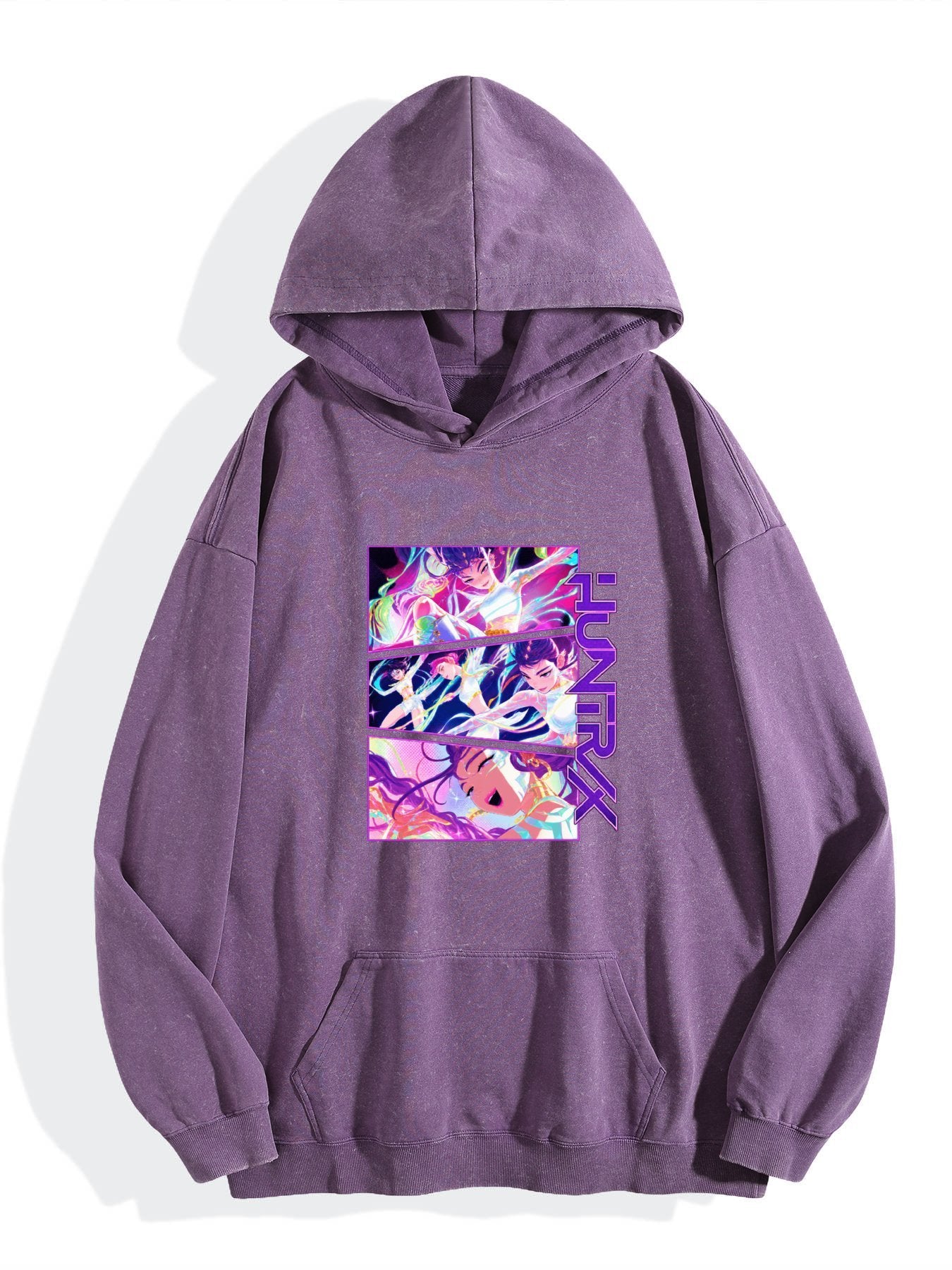 Pop Team Epic Color Psychedelic Square Vintage Wash Oversized Hoodie