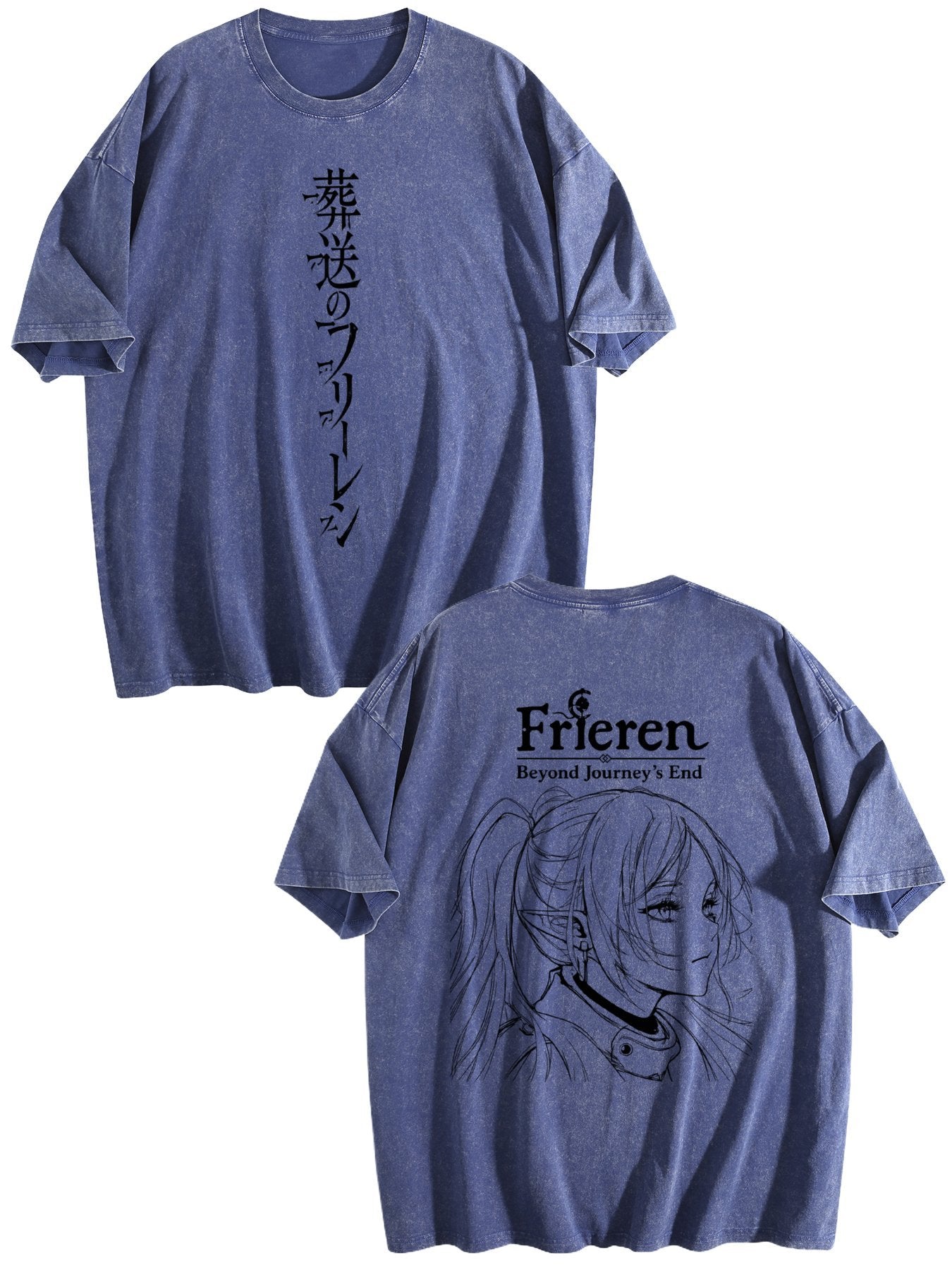 Frieren Beyond Journey's End Double‑Sided Vintage Washed Anime T‑Shirt
