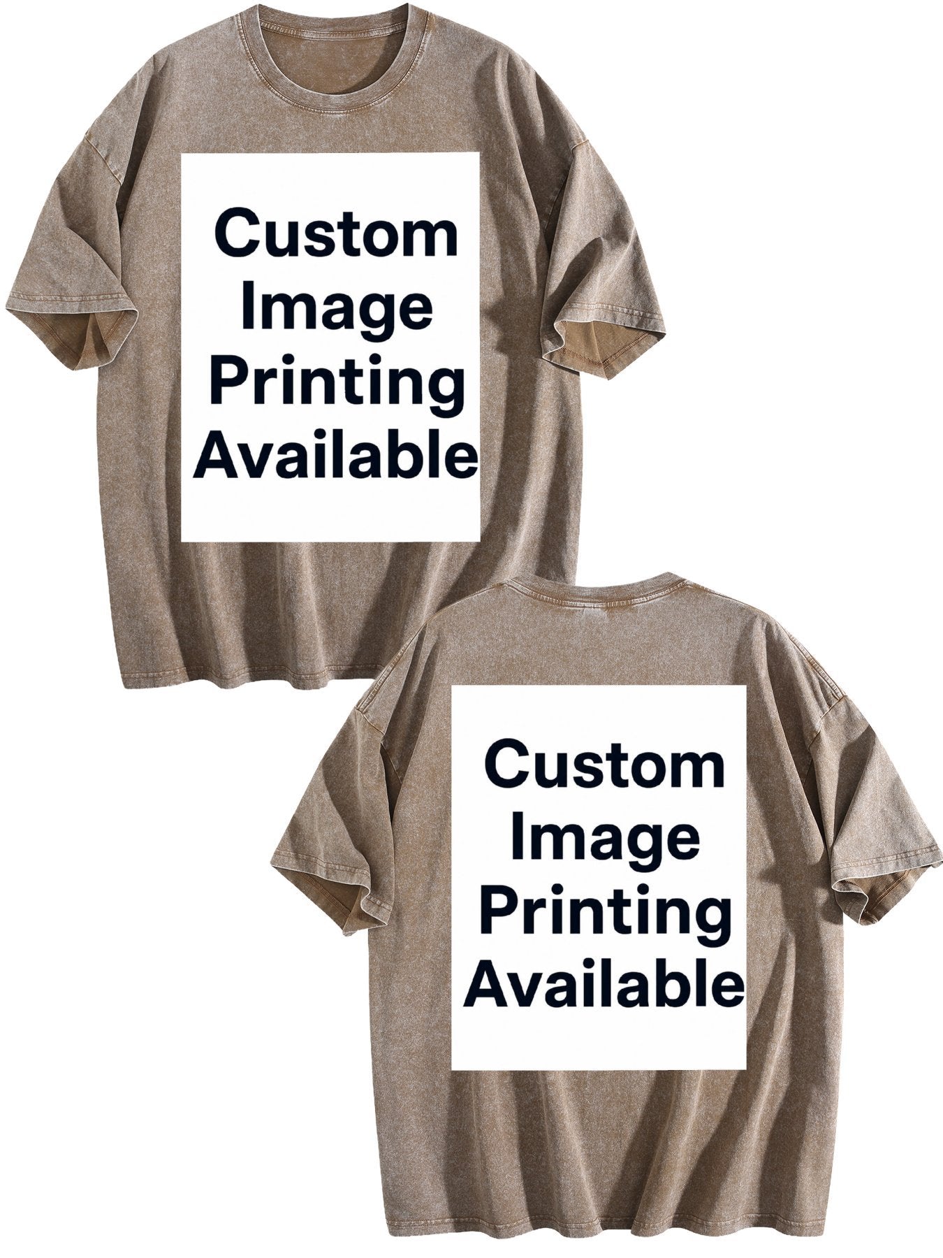 Custom Front Back Print Vintage Washed Oversized Unisex Short Sleeve Tee