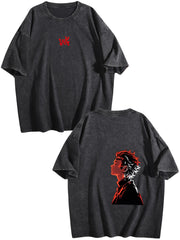 Demon Slayer Double‑Sided Print Vintage Washed Anime T‑Shirt