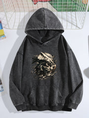 Attack On Titan Eren Circular Vintage Wash Oversized Hoodie