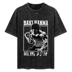 Baki Hanma Vintage Washed Anime Graphic T‑Shirt
