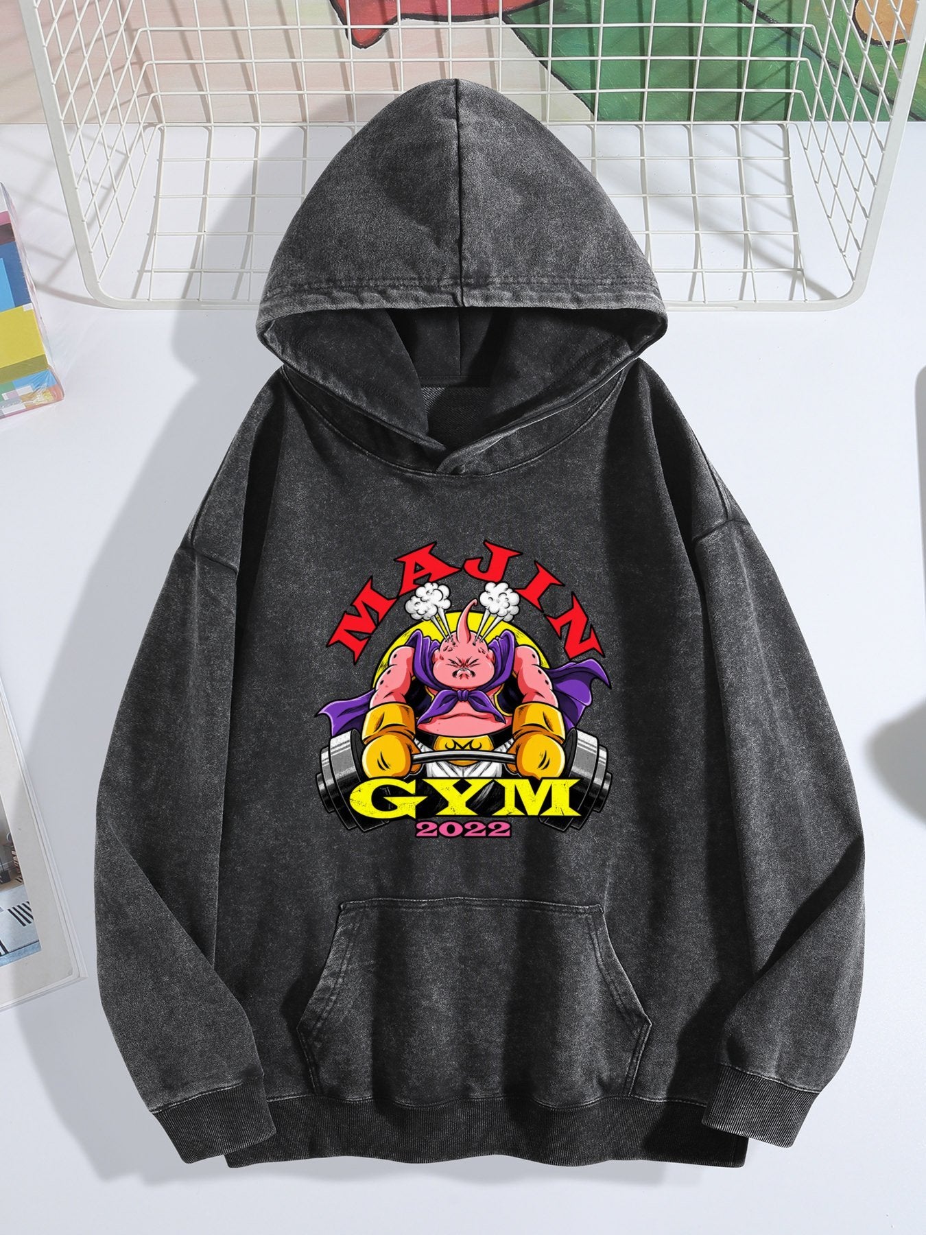 Dragon Ball Majin Buu Majin Gym Vintage Wash Oversized Hoodie