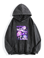 Pop Demon Hunters Multi‑Character Purple Vintage Wash Hoodie