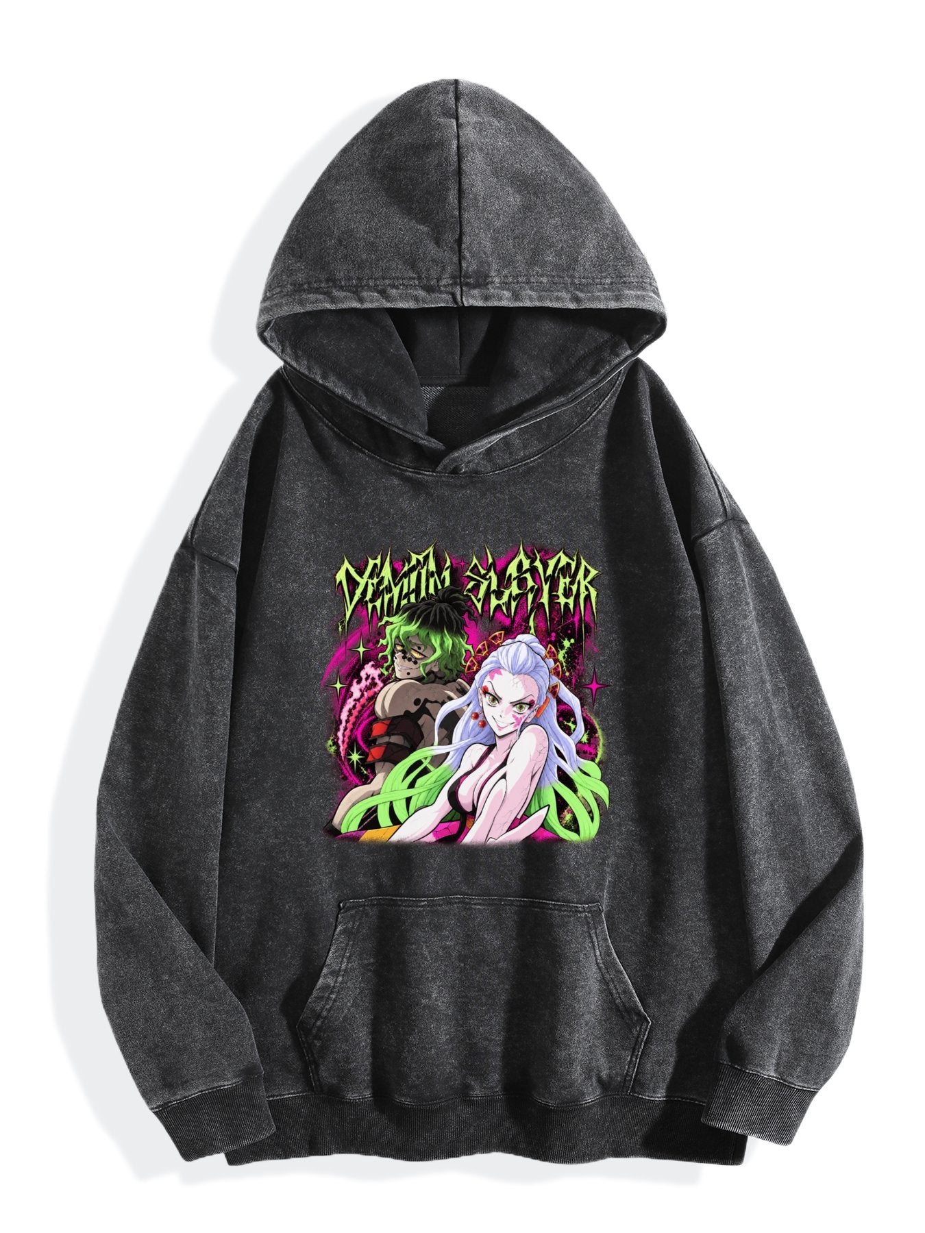 Demon Slayer Daki Gyutaro Vintage Wash Oversized Hoodie