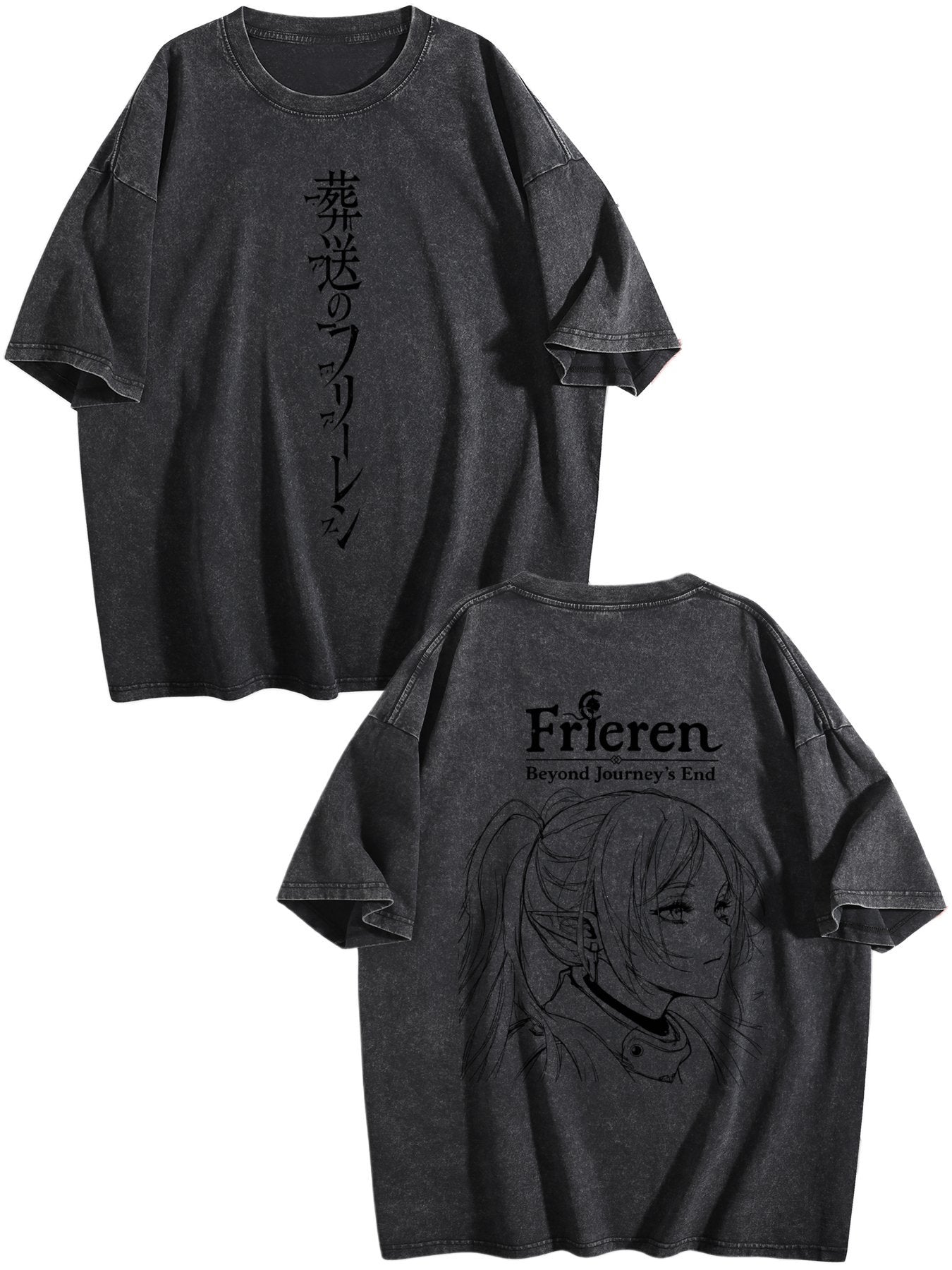 Frieren Beyond Journey's End Double‑Sided Vintage Washed Anime T‑Shirt