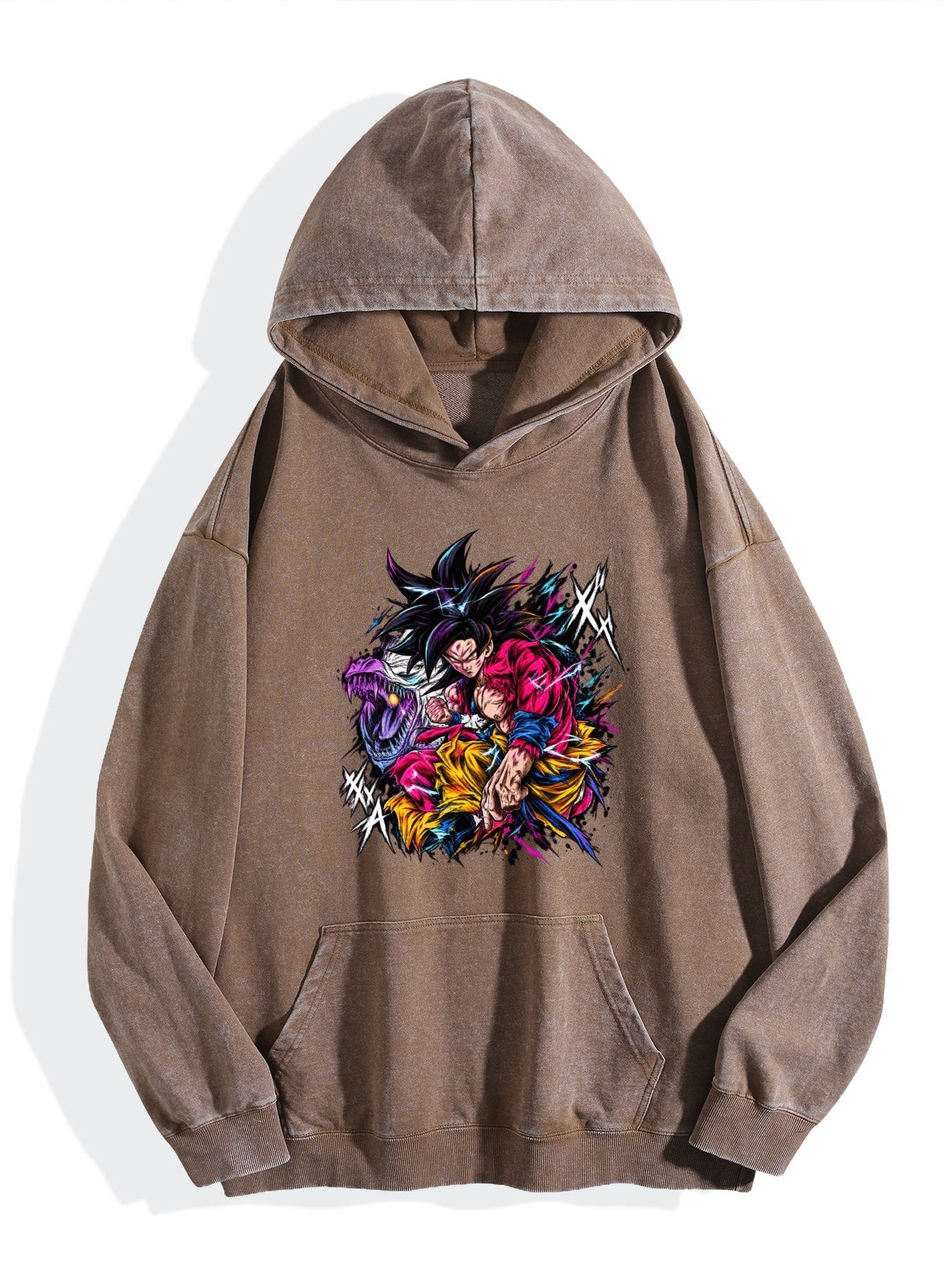 Dragon Ball Goku Color Burst Vintage Wash Oversized Hoodie