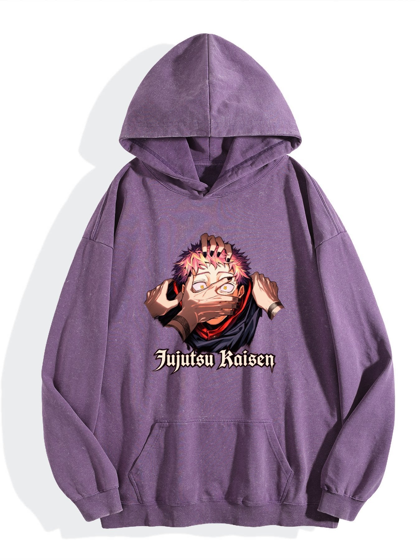 Jujutsu Kaisen Yuji Itadori Portrait Vintage Wash Oversized Hoodie