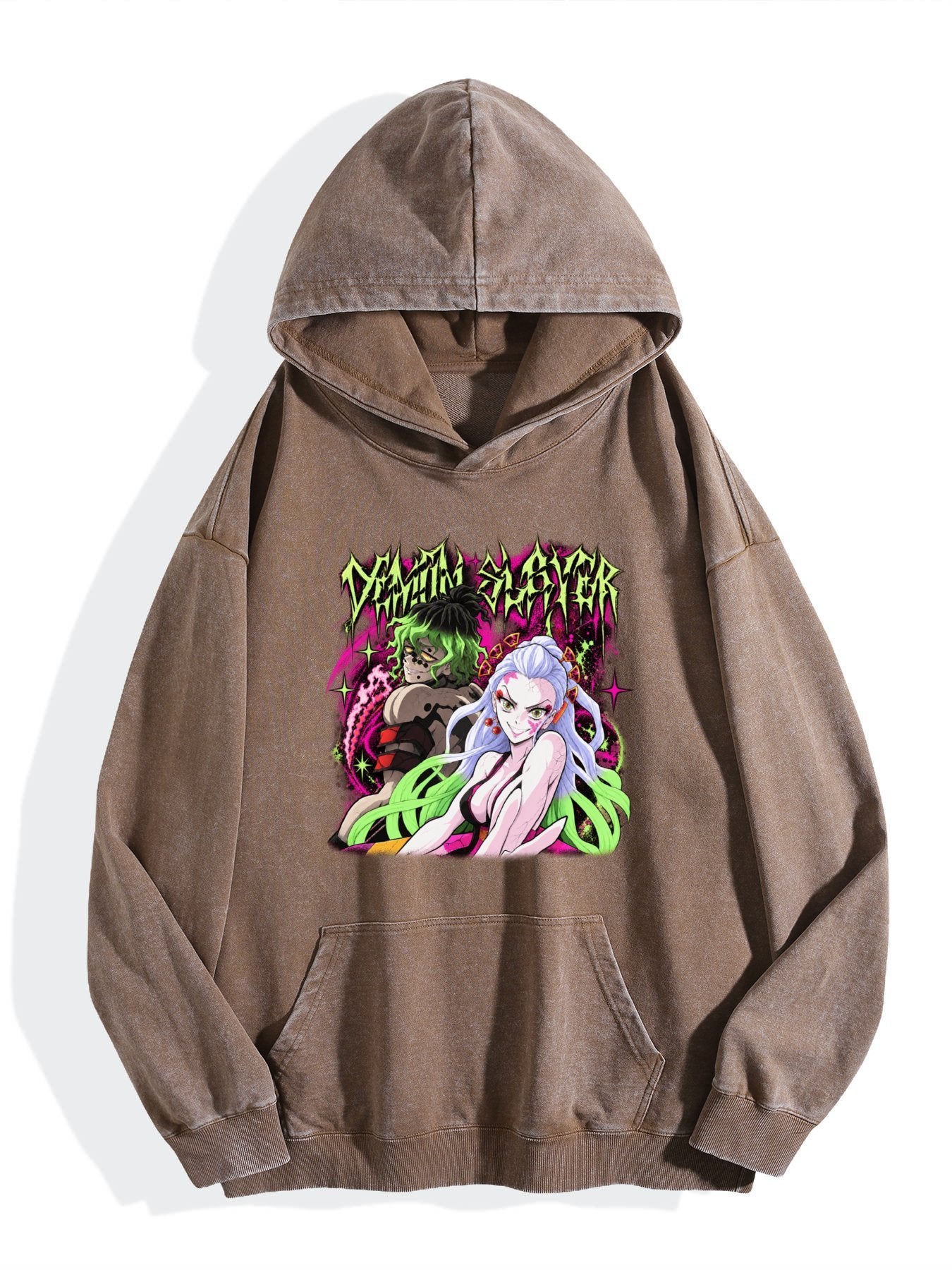 Demon Slayer Daki Gyutaro Vintage Wash Oversized Hoodie